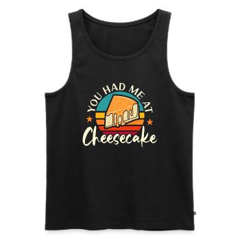Cheesecake You Had Me At Retro Baking Desserts - Männer Premium Bio Tank Top - Schwarz - Vorne - Michal (187cm)