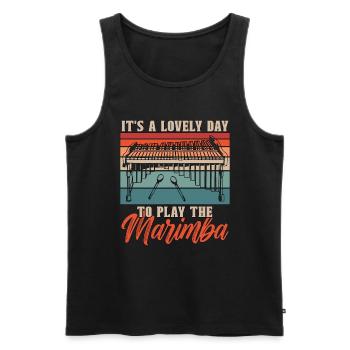 Marimba It's A Lovely Day Retro Musical Instrument - Men's Premium Organic Tank Top - black - Front - AI Model Male 178 light (178cm)