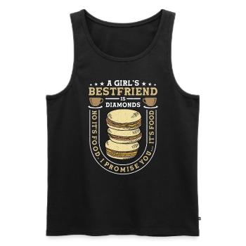 Macaron A Girl's Bestfriend Is Diamonds Snacking - Men's Premium Organic Tank Top - black - Front - Michal (187cm)