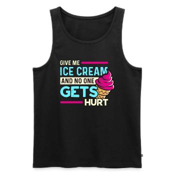 La crème glacée donne-moi de la crème glacée et de la glace sucrée congelée - Débardeur bio Premium Homme - noir - Devant - AI Model Male 178 light (178cm)