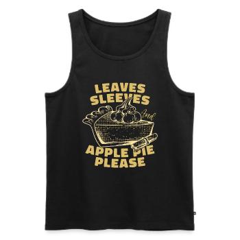 Manchons de feuilles de tarte aux pommes et pâtisseries de pommier - Débardeur bio Premium Homme - noir - Devant - Michal (187cm)