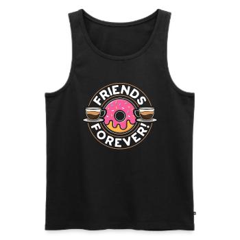 Coffee & Doughnuts Friends Forever Coffee Lover - Männer Premium Bio Tank Top - Schwarz - Vorne - AI Model Male 178 light (178cm)