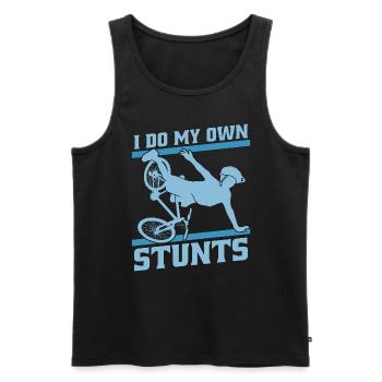 Bicycle I Do My Own Stunts Bicycling Biker Cyclist - Men's Premium Organic Tank Top - black - Front - Michal (187cm)
