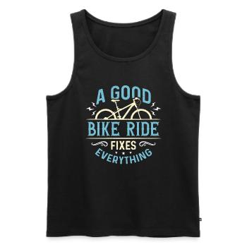 Bicycle A Good Bike Ride Fixes Road Bike Cyclist - Men's Premium Organic Tank Top - black - Front - Michal (187cm)