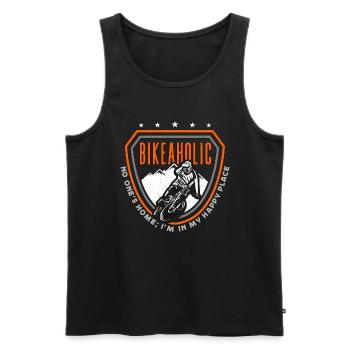 Bicycle Bikeaholic No One's Home Road Bike Cyclist - Männer Premium Bio Tank Top - Schwarz - Vorne - Michal (187cm)