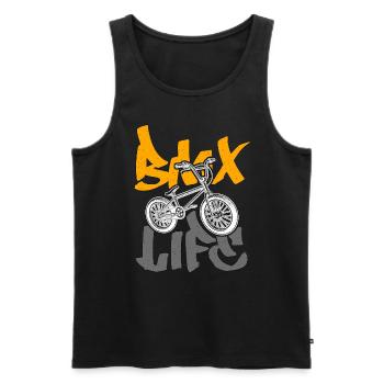 BMX Racing BMX Life Bicyclette Cycliste Bike Racing - Débardeur bio Premium Homme - noir - Devant - AI Model Male 178 light (178cm)