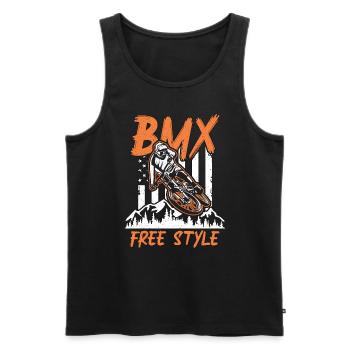 BMX Racing BMX Free Style aime Bicyclette Cycliste - Débardeur bio Premium Homme - noir - Devant - Michal (187cm)