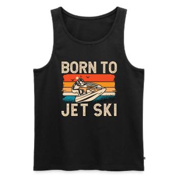 Jet Skiing Born To Jet Ski Retro Water Sport Skier - Men's Premium Organic Tank Top - black - Front - AI Model Male 178 light (178cm)