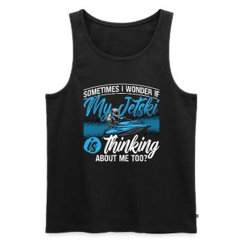 Jet Skiing Sometimes I Wonder Watercraft Jet Skier - Men's Premium Organic Tank Top - black - Front - AI Model Male 178 light (178cm)