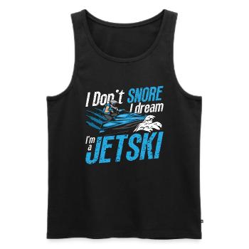 Jet Skiing I Don't Snore I Dream Jetskis Jet Skier - Men's Premium Organic Tank Top - black - Front - AI Model Male 178 light (178cm)