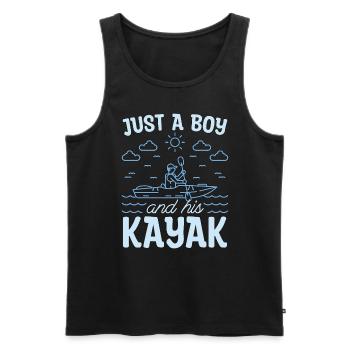 Kayaking Just A Boy And His Canoeing Kayak Lover - Men's Premium Organic Tank Top - black - Front - AI Model Male 178 light (178cm)