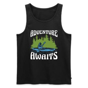 L’aventure en kayak attend l’amateur de kayak de pédalo - Débardeur bio Premium Homme - noir - Devant - Michal (187cm)