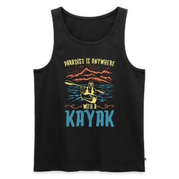 Kayaking Paradise Is Anywhere Canoeing Kayak Lover - Men's Premium Organic Tank Top - black - Front - AI Model Male 178 light (178cm)
