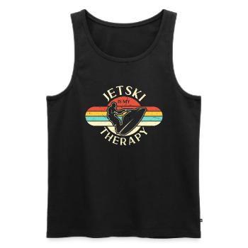 Jet Skiing Jet Ski Therapy Retro Loves Motor Boat - Débardeur bio Premium Homme - noir - Devant - Michal (187cm)