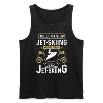 Jet Skiing Vous n’arrêtez pas le Jet Ski quand vous accélérez - Débardeur bio Premium Homme - noir - Devant - Michal (187cm)