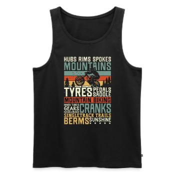 Mountain Bike Hubs Rims Spokers Racing Cyclist - Men's Premium Organic Tank Top - black - Front - AI Model Male 178 light (178cm)