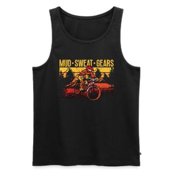 Mountain Bike Mud Sweat Gear Loves Racing Cyclist - Männer Premium Bio Tank Top - Schwarz - Vorne - Michal (187cm)