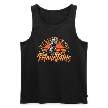 Mountain Bike It's Better In The Mountains Bicycle - Männer Premium Bio Tank Top - Schwarz - Vorne - Michal (187cm)