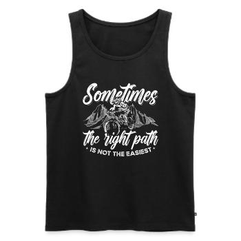 Mountain Bike Sometimes The Right Path Bike Racer - Men's Premium Organic Tank Top - black - Front - Michal (187cm)