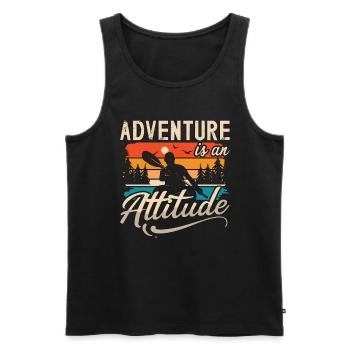L’aventure en kayak est une attitude rétro canoë - Débardeur bio Premium Homme - noir - Devant - Michal (187cm)