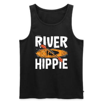 Kayaking River Hippie Paddle Boat Kayak Lover - Men's Premium Organic Tank Top - black - Front - Michal (187cm)