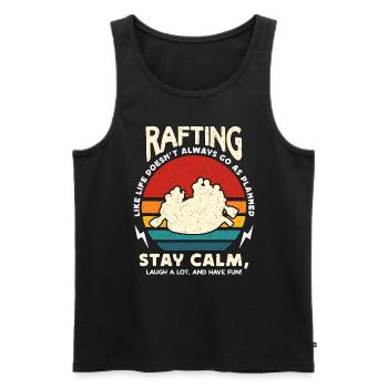 Rafting comme la vie ne va pas toujours en rafting - Débardeur bio Premium Homme - noir - Devant - Michal (187cm)