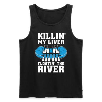 Rafting Killin' My Liver Floatin' River Rafting - Men's Premium Organic Tank Top - black - Front - Michal (187cm)