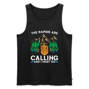 Rafting The Rapids Are Calling White Water Rafting - Men's Premium Organic Tank Top - black - Front - Michal (187cm)