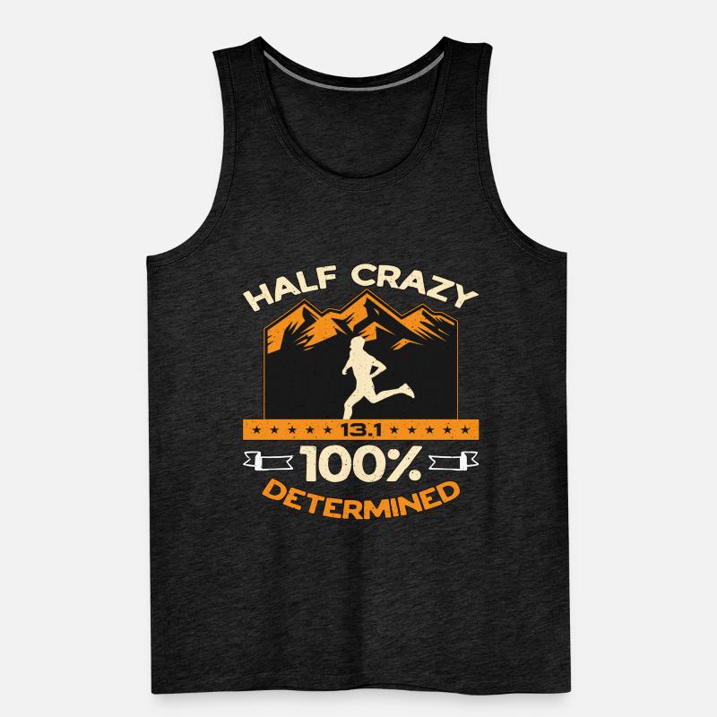 Semi-marathon Half Crazy 13.1 Course déterminée à 100% Débardeur bio Premium Homme