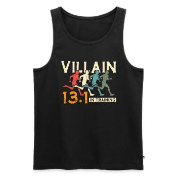 Half Marathon Villain In Training 13.1 Retro Race - Männer Premium Bio Tank Top - Schwarz - Vorne - Michal (187cm)