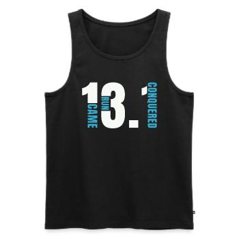 Semi-marathon 13.1 Came Run Conquered Running Race - Débardeur bio Premium Homme - noir - Devant - Michal (187cm)