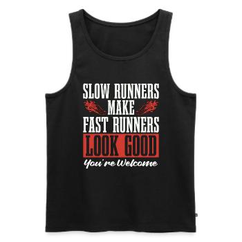 Half Marathon Slow Runners Make Fast Runners Race - Männer Premium Bio Tank Top - Schwarz - Vorne - AI Model Male 178 light (178cm)