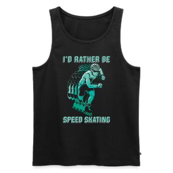 Speed Skating I'd Rather Be Winter Sports Skate - Männer Premium Bio Tank Top - Schwarz - Vorne - Michal (187cm)