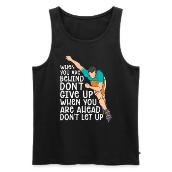 Speed Skating When You Are Behind Short Track - Men's Premium Organic Tank Top - black - Front - AI Model Male 178 light (178cm)
