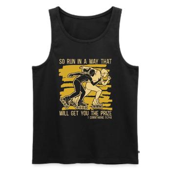Speed Skating So Run In A Way That Loves Skating - Männer Premium Bio Tank Top - Schwarz - Vorne - Michal (187cm)