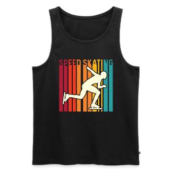 Speed Skating Retro Loves Skater Winter Sports - Männer Premium Bio Tank Top - Schwarz - Vorne - AI Model Male 178 light (178cm)