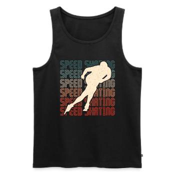 Speed Skating Winter Sports Short Track Skating - Men's Premium Organic Tank Top - black - Front - AI Model Male 178 light (178cm)