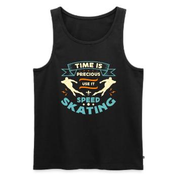Speed Skating Time Is Precious Use It Short Track - Männer Premium Bio Tank Top - Schwarz - Vorne - AI Model Male 178 light (178cm)