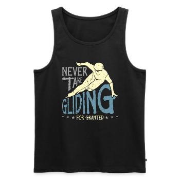 Speed Skating Never Take Gliding For Short Track - Men's Premium Organic Tank Top - black - Front - AI Model Male 178 light (178cm)