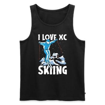 Cross Country Skiing I Love XC Skiing Winter Sport - Männer Premium Bio Tank Top - Schwarz - Vorne - Michal (187cm)