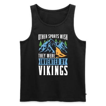 Cross Country Skiing Other Sports Wish They Skier - Männer Premium Bio Tank Top - Schwarz - Vorne - Michal (187cm)