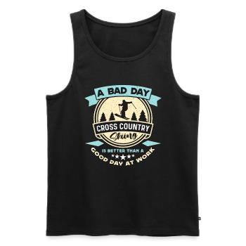 Cross Country Skiing A Bad Day Cross Country Skier - Männer Premium Bio Tank Top - Schwarz - Vorne - Michal (187cm)