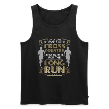 Course de cross-country Je ne sors qu’avec des gens en course - Débardeur bio Premium Homme - noir - Devant - Michal (187cm)