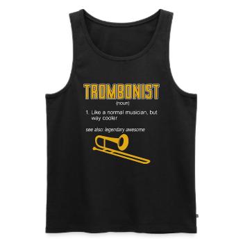 Trombone Trombonist Like A Normal Wind Instrument - Männer Premium Bio Tank Top - Schwarz - Vorne - Michal (187cm)