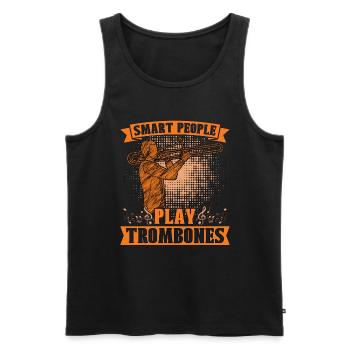 Trombone Smart People Play Brass Band Trombonist - Männer Premium Bio Tank Top - Schwarz - Vorne - Michal (187cm)