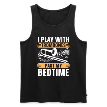 Trombone I Play With Trombones Musical Instrument - Männer Premium Bio Tank Top - Schwarz - Vorne - AI Model Male 178 light (178cm)