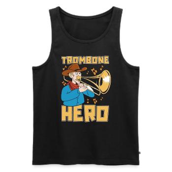 Trombone Hero Marching Band Instrument Trombonist - Männer Premium Bio Tank Top - Schwarz - Vorne - Michal (187cm)