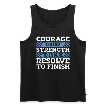 Courage de course de fond pour commencer un coureur XC - Débardeur bio Premium Homme - noir - Devant - AI Model Male 178 light (178cm)