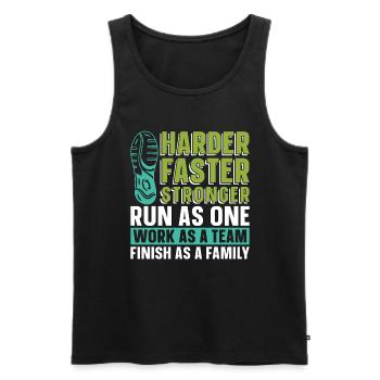 Cross Country Running Harder Faster Stronger Race - Men's Premium Organic Tank Top - black - Front - AI Model Male 178 light (178cm)