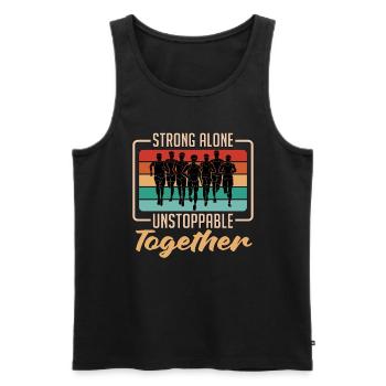 Cross Country Strong Alone Unstoppable Retro Race - Débardeur bio Premium Homme - noir - Devant - Michal (187cm)